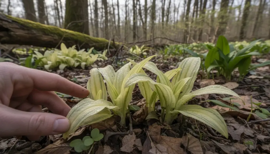 Por qué las hojas de ajo silvestre lucen pálidas o con rayas en marzo