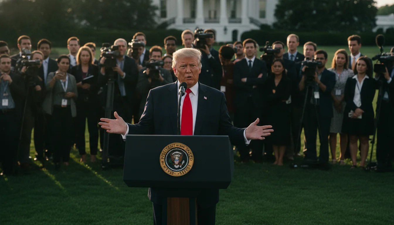 «El césped es como las personas»: Trump impactó a la prensa con un raro discurso